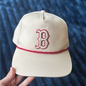 Cream and Red Boston Red Sox hat